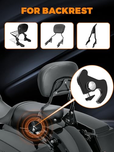 Black Quick Release Backrest Hardware Luggage Rack Latch Clips Sissy Bar