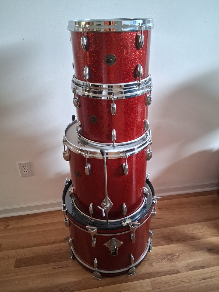Gretsch 1966 Red Sparkle 4 piece drum set