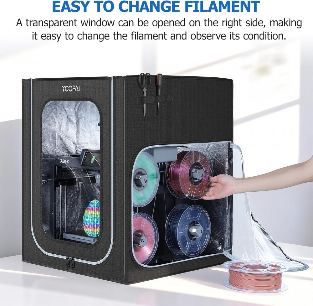 Constant Temperature Protective 3D Printer Cover with LED for AD5X/AD5M Models