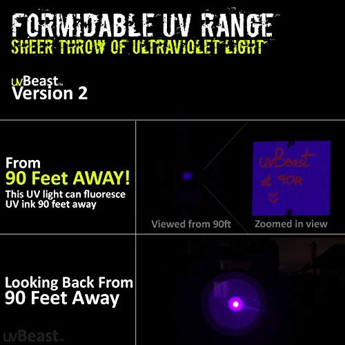 V2 - Black Light UV Flashlight with HIGH DEFINITION with Flood Effect 385