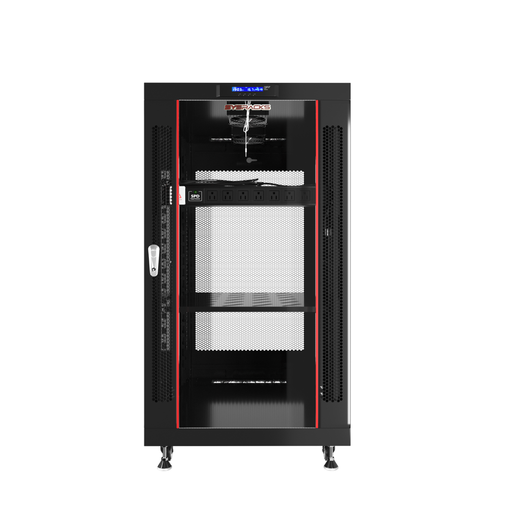 22U Server Rack Cabinet Premium Network Enclosure 35" Depth Data Cabinet wheels