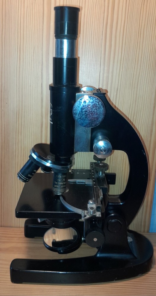 Vintage GRAF APSCO Microscope West Germany