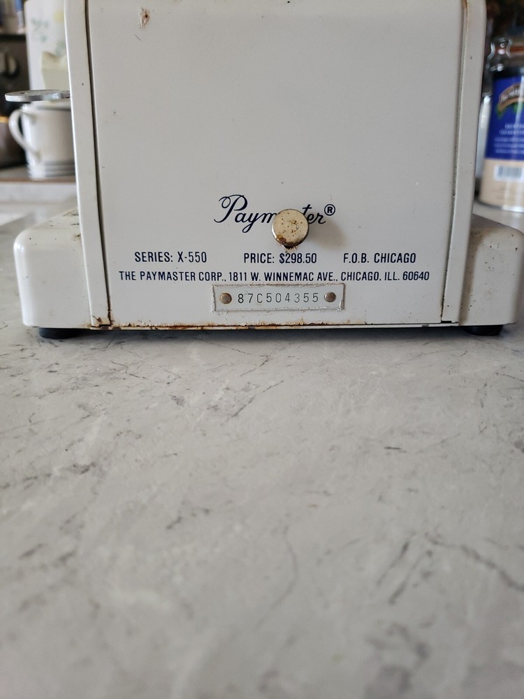 Vintage Paymaster Counting Adding Machine Series X-550