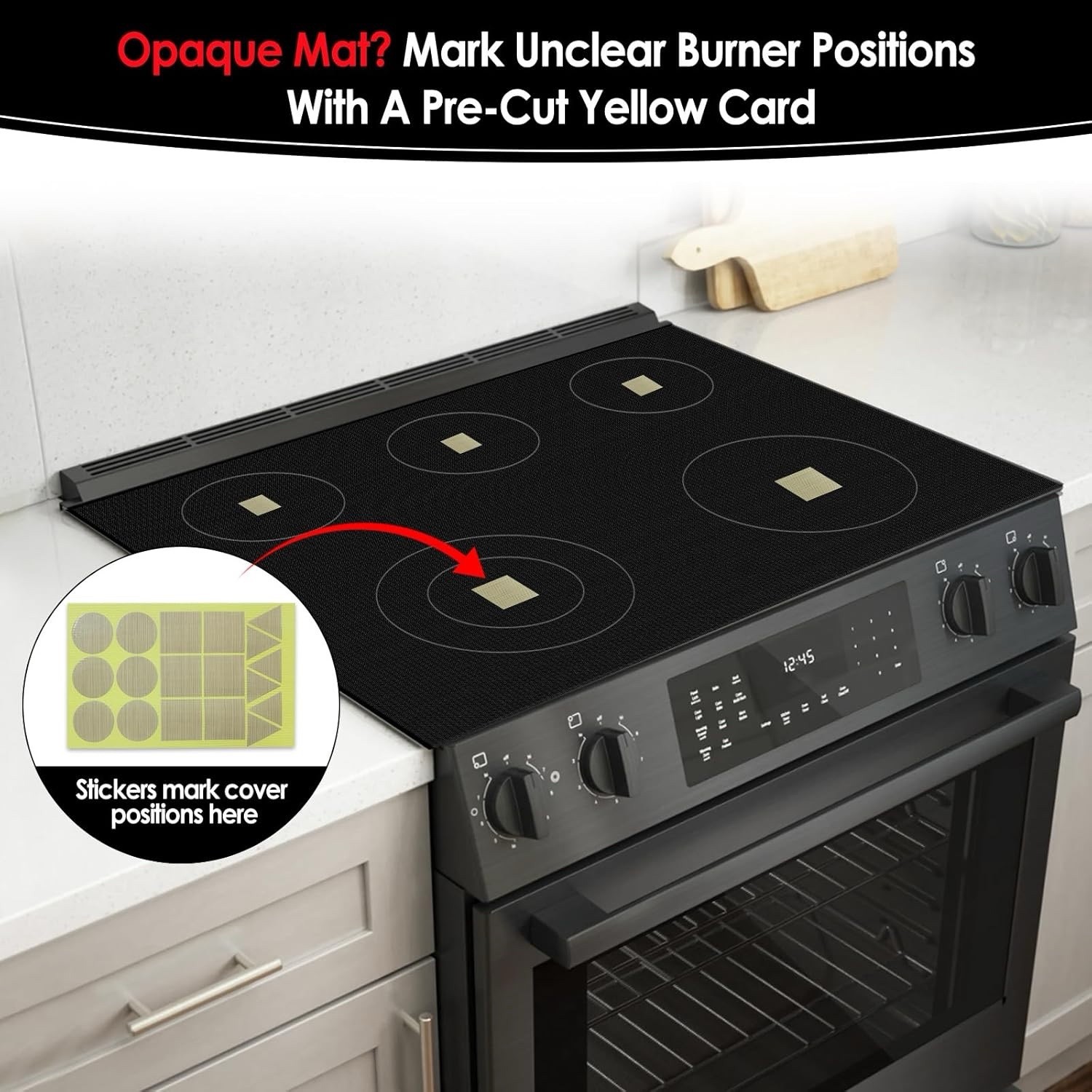 Large Induction Cooktop Protector Mat, (Magnetic) Electric Stove Burner Covers