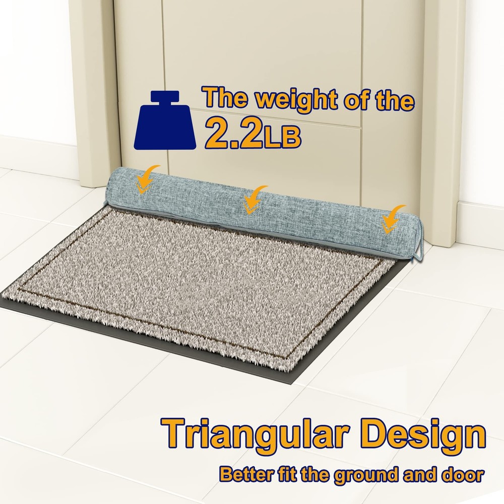 32" Weighted Under Door Draft Stopper -Triangular Door Draft Blocker with Hoo...
