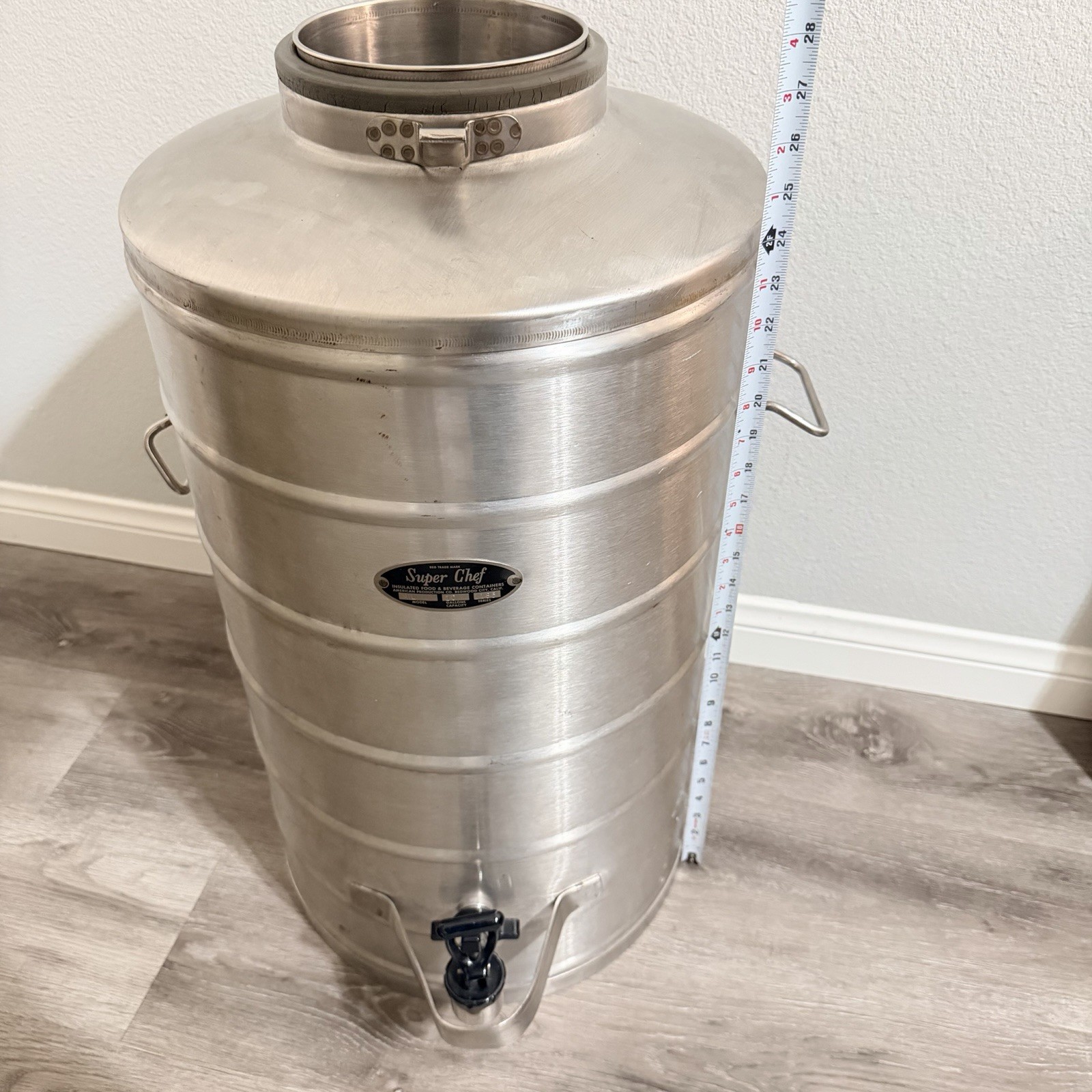 Vintage Super Chef Mil 10 Gallon Insulated Military Beverage Dispenser Container