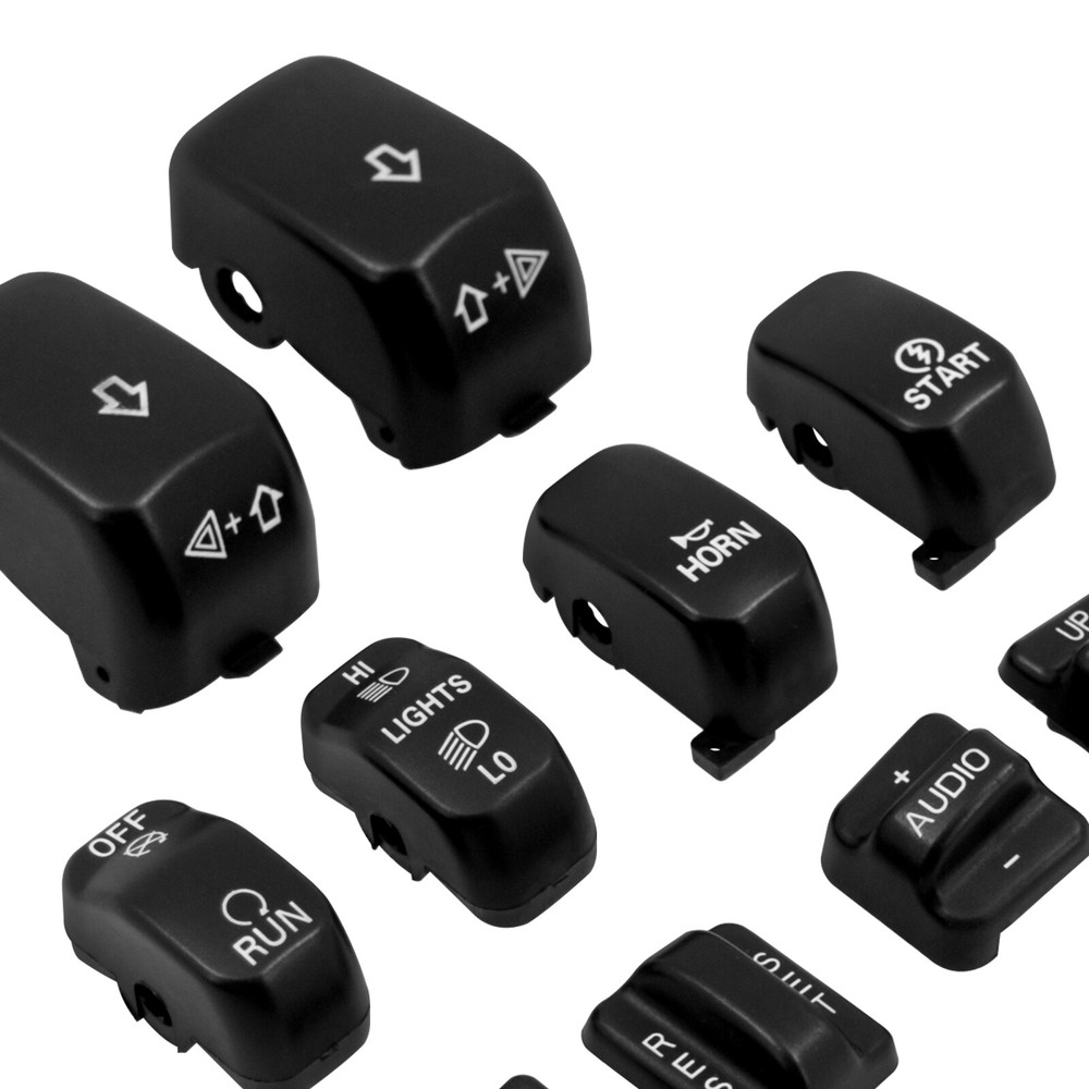 Black 10x Replacement Switch Button Cap For Harley Touring Softail Dyna 96-2013