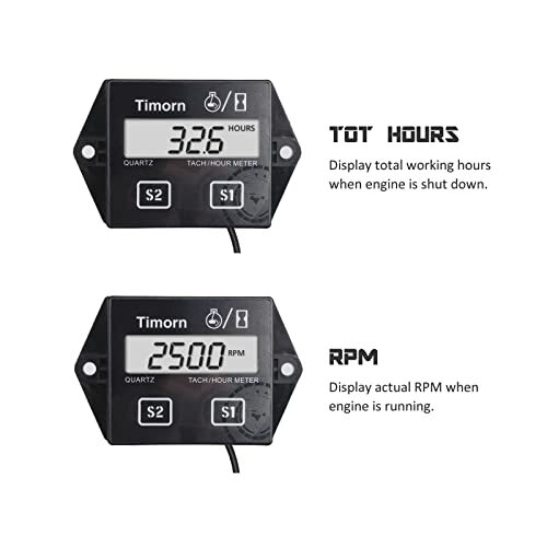 Tachometer for Small EngineInductive Hour Meter for 2 Stroke & 4 Stroke Small