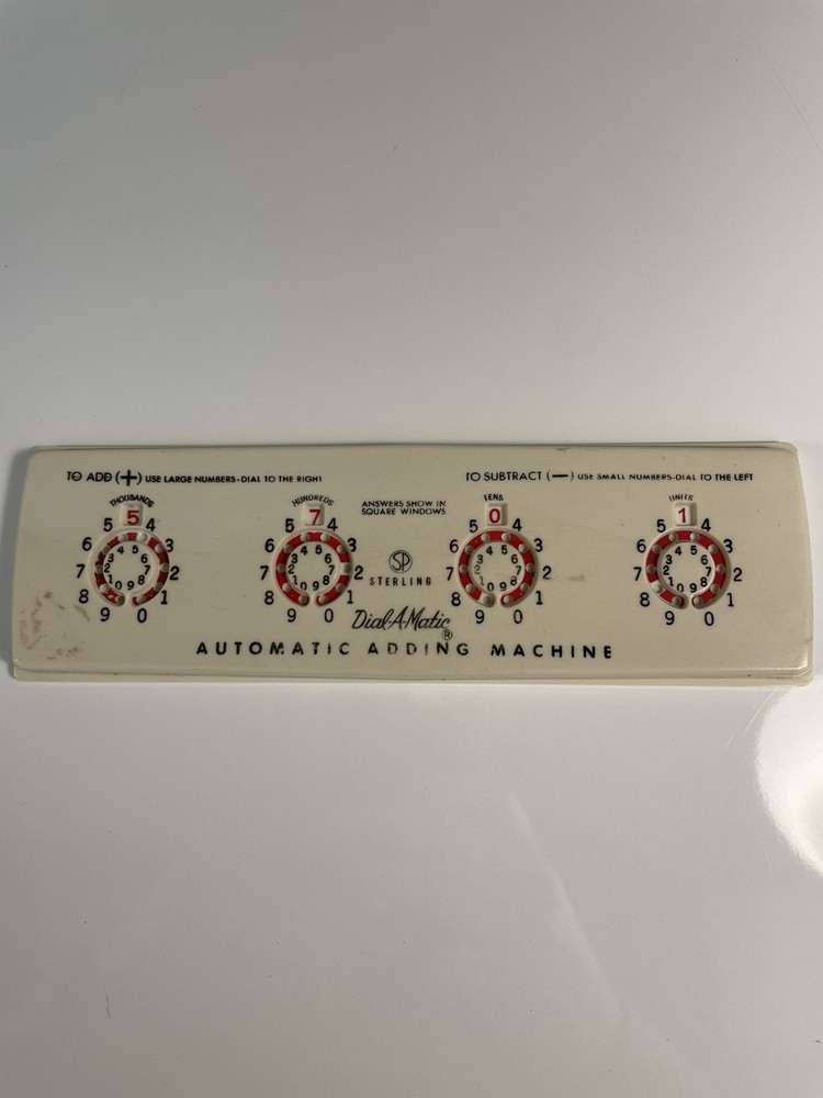 Vtg Sterling #565 Dial-A-Matic Automatic Mechanical Adding Machine No Stylus