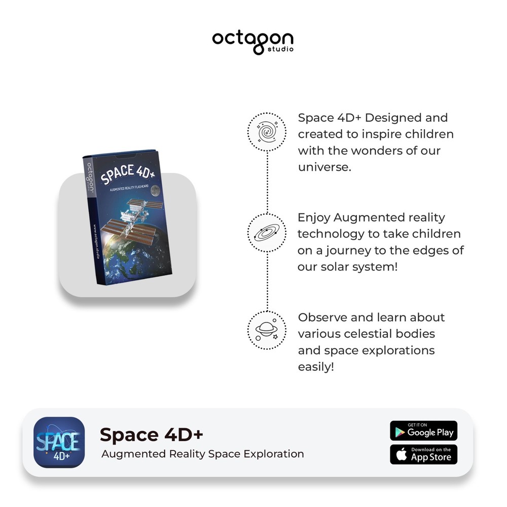 Space 4D+ AR Flashcards | Augmented Reality Learning Cards for Kids | STEM Gift