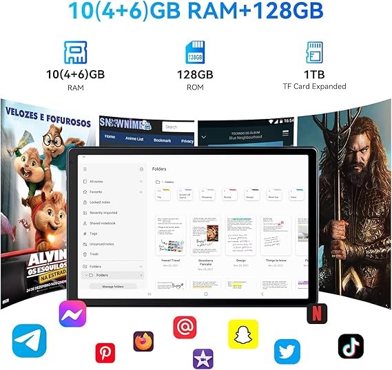 Android Tablet 10.1" Octa-core Processor 10GB RAM 128GB ROM HD IPS Dual Camera