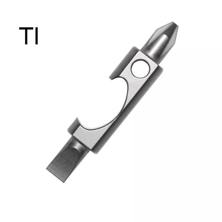 EDC Portable Titanium Multi Tools Bottle Opener Bolt Driver Screwdriver Keychain