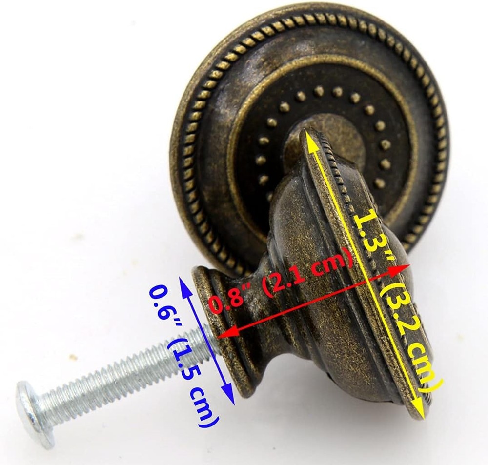 8 Vintage Antique Brass Drawer Knobs