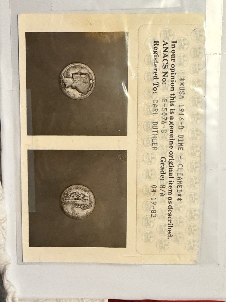 1916 D Mercury Dime ANACS
