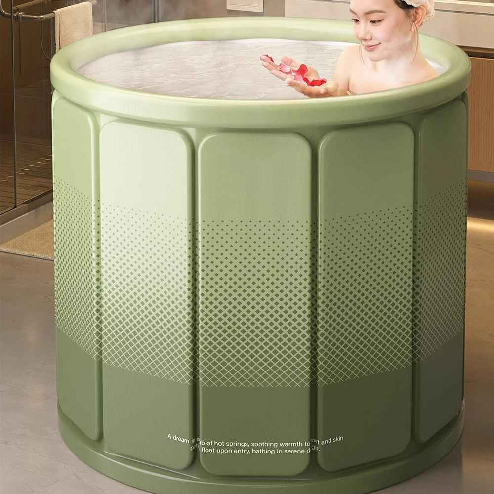 Foldable Portable Bathtub Water Tub Folding Adult Spa Bath Bucket 70x65cm