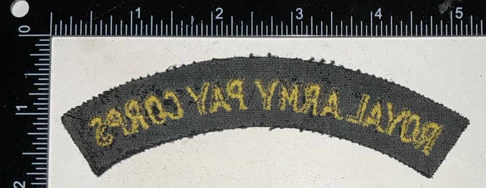 WWII British Army Royal Army Pay Corps Patch Formation Title Flash