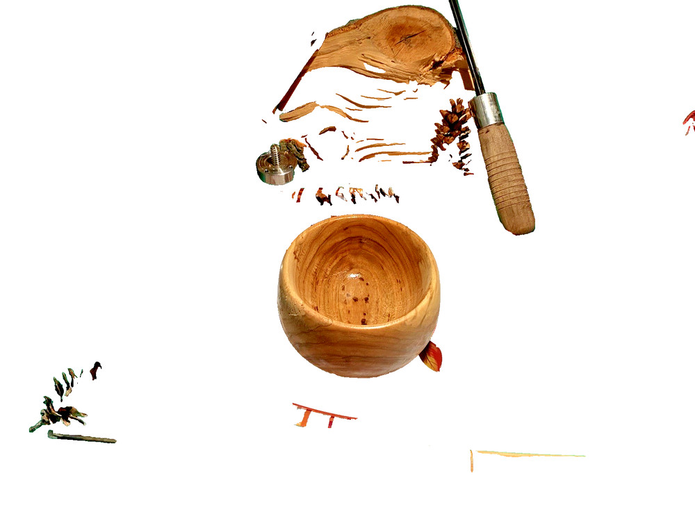 Single Hard Red Oak Serving Bowl