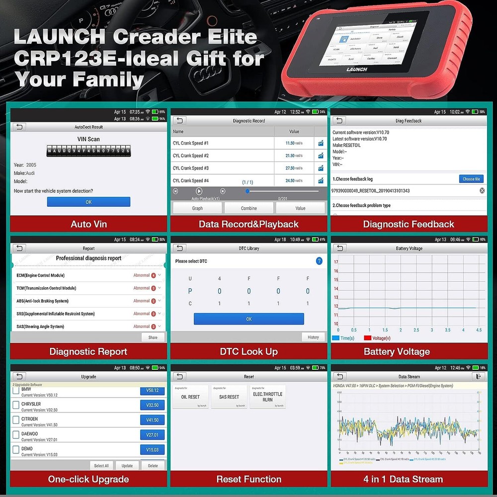 2025 LAUNCH X431 CRP123E PRO+ OBD2 Scanner ABS SRS Diagnostic Tool Code Reader