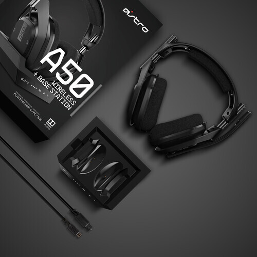 ASTRO A50 Wireless Gaming Headset + Base Station PS4/PC/Mac Dolby 7.1 Black