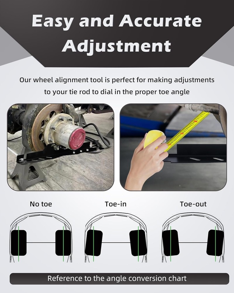 Wheel Alignment Tool Kit 2Pcs, Toe Alignment Tool Plates with Two 5m Heavy Du...