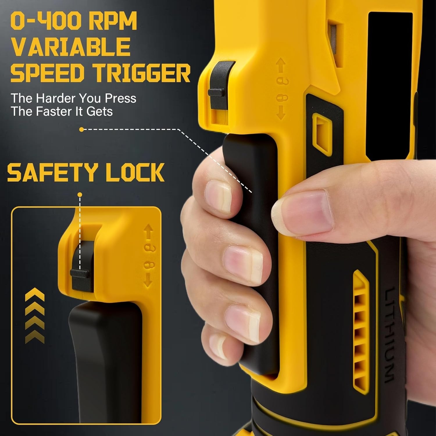 3/8" Cordless Ratchet Wrench for DEWALT 20V MAX Battery, 45 Ft-lbs(60 N.m)