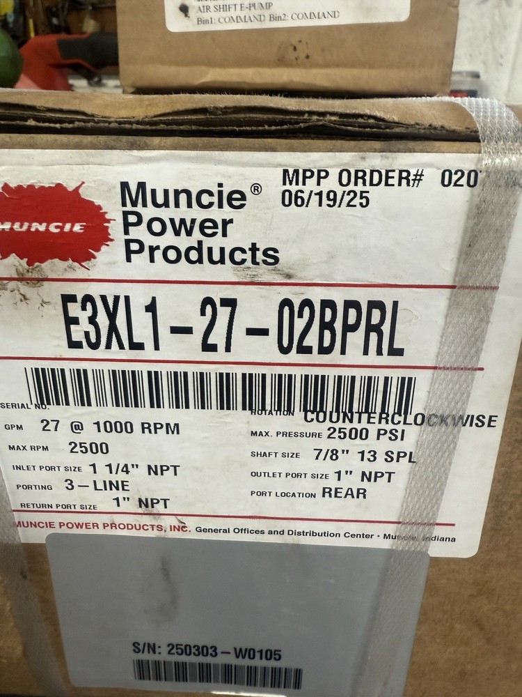 E3XL1-27 - 02BPRL Muncie Pto Pump