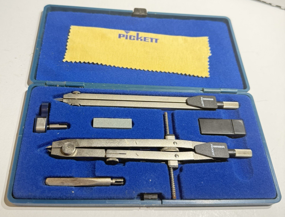Pickett Compass Drafting Set 1506 N Kit Complete W. Germany