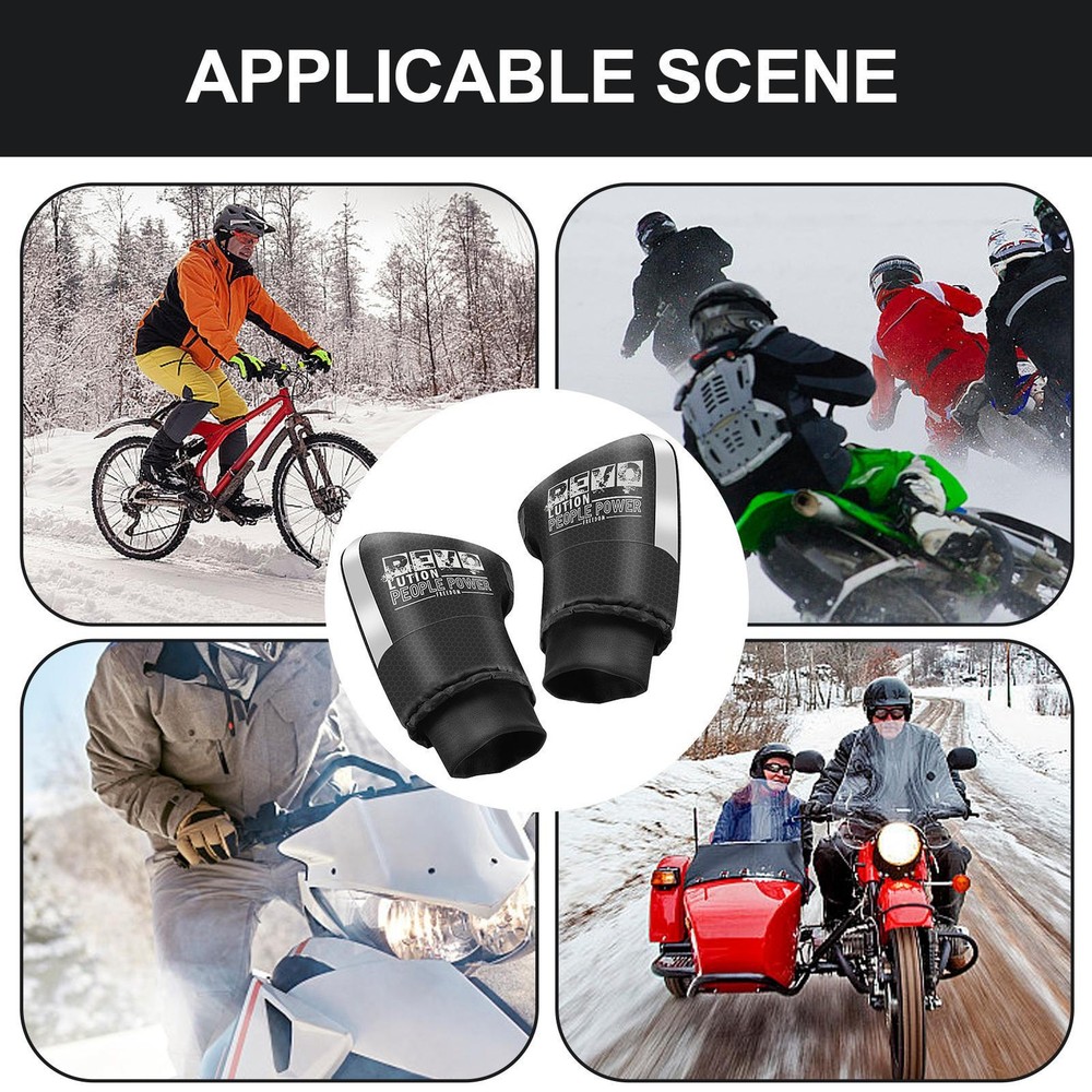 1Pair Waterproof Motorcycle Handlebar Muffs Hand Protector Winter Windproof