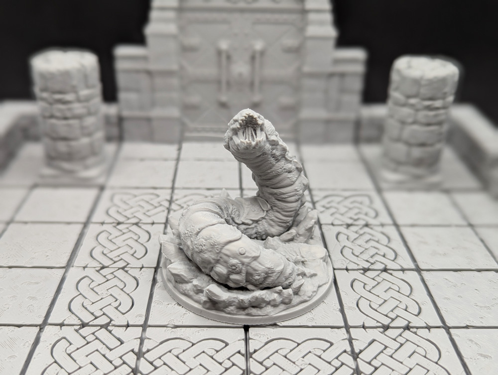 Giant Burrowing Worm Set (3) 3D Printed D&D RPG Miniatures