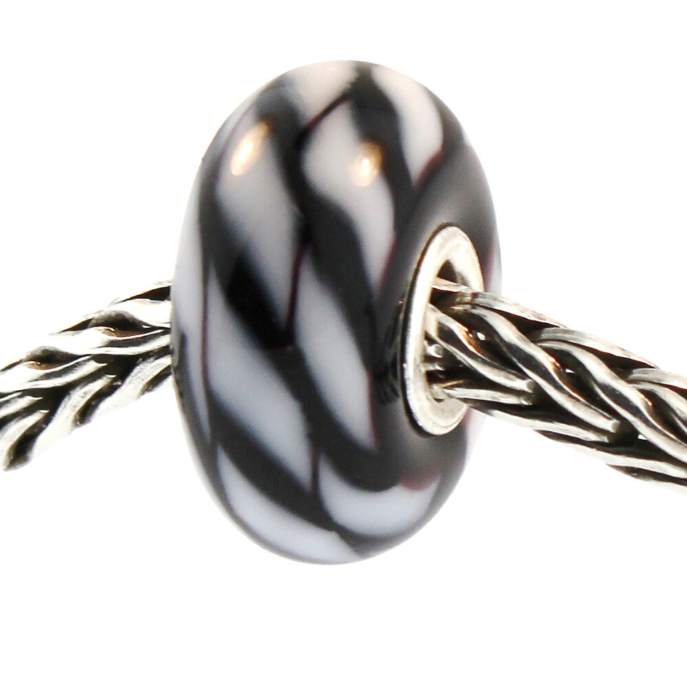 Authentic Trollbeads Glass 61395 Zebra :1