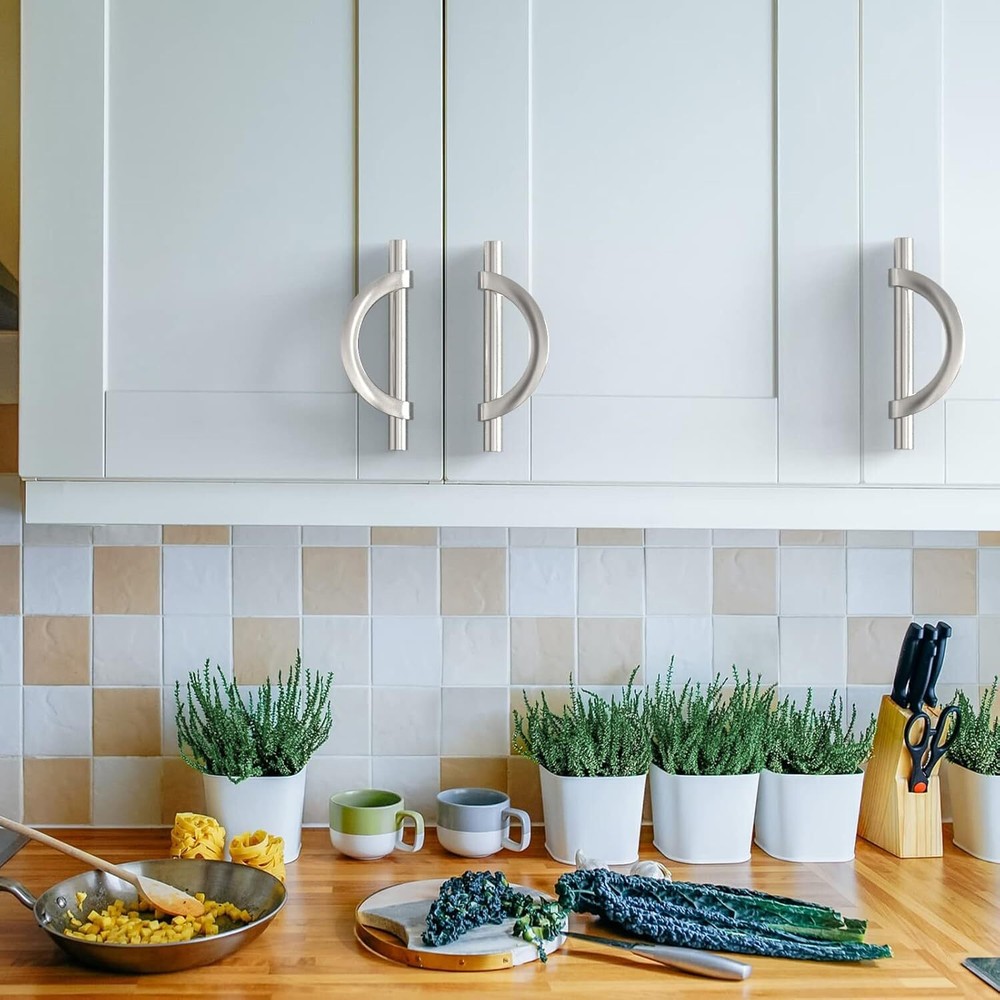 10-Pack Brushed Satin Nickel Cabinet Pulls Kitchen Cabinet Pulls Hardware