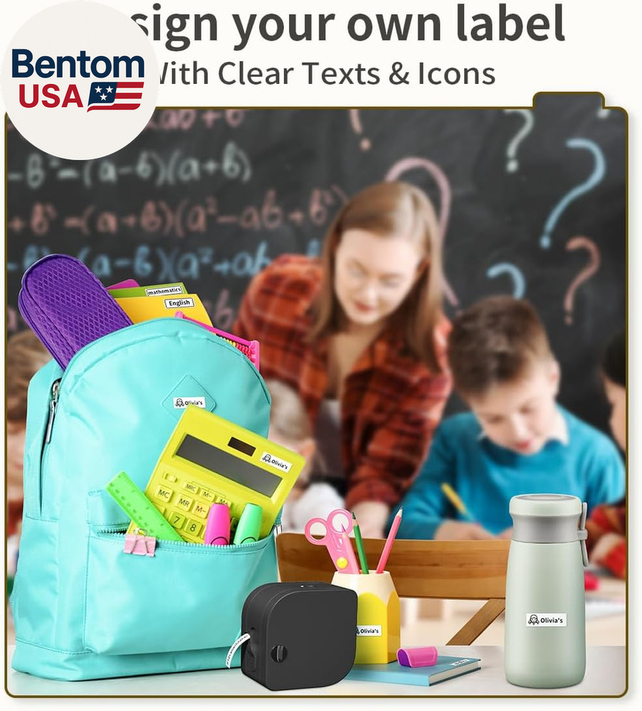 Label Maker Machine with Tape, P12 Bluetooth Small Label Maker with Multiple Tem