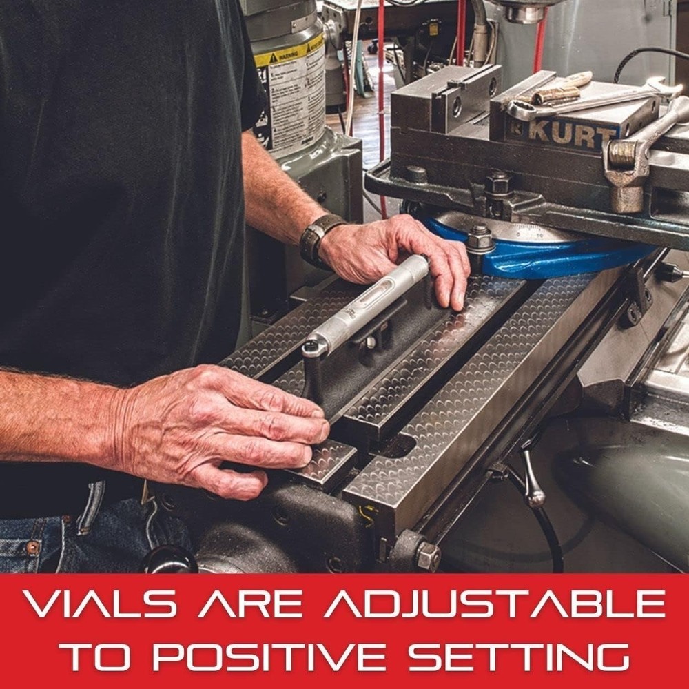 Precision 6'' Machinists' Level - Adjustable Vials for Accurate Dual Leveling