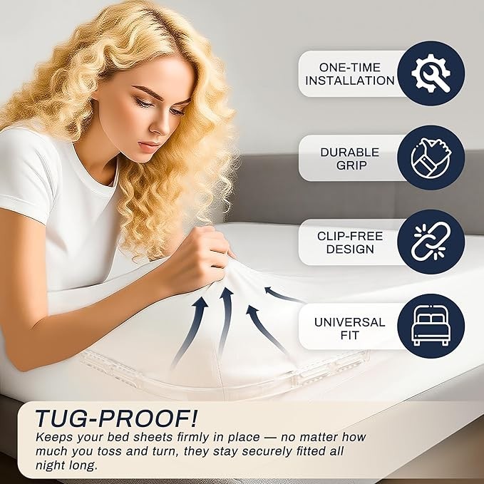 Lock Bed Sheet Holders for Corners - Keep Sheets Tight & Secure on All Bed Types