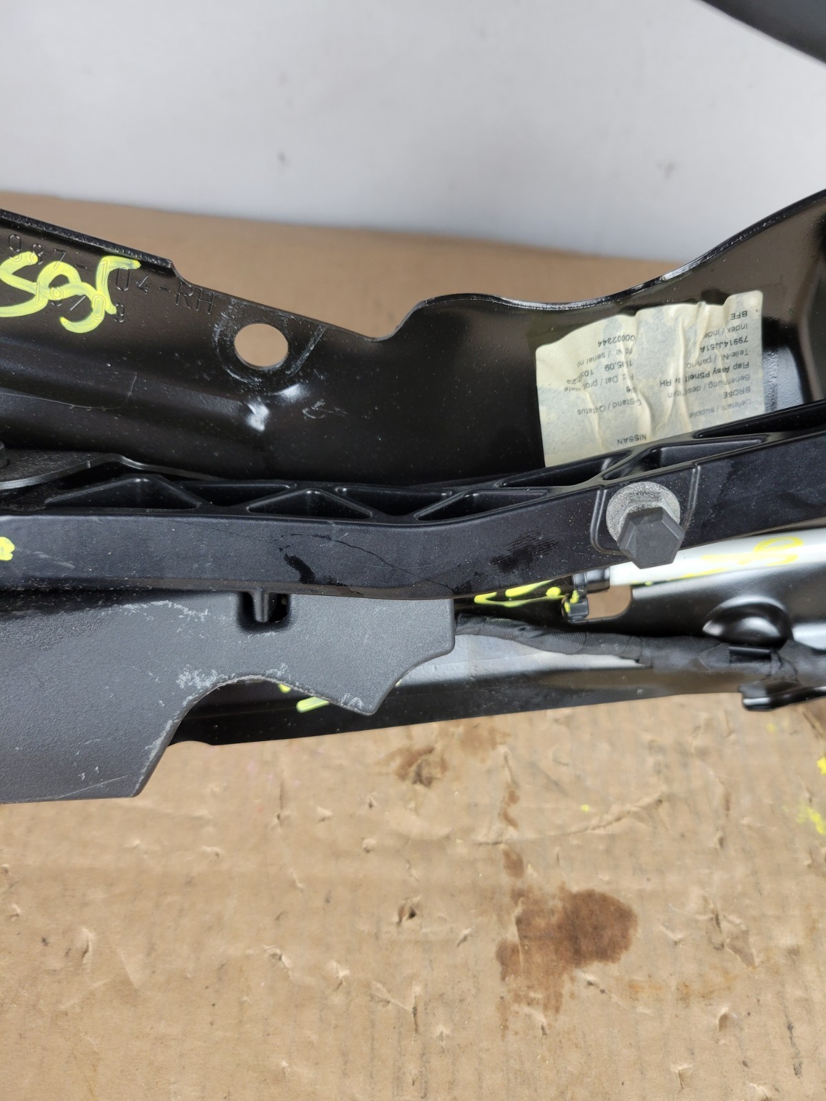 2009-2013 INFINITI G37 Convertible Top PASSENGER SIDE FOLDING PARCEL SHELF FLAP