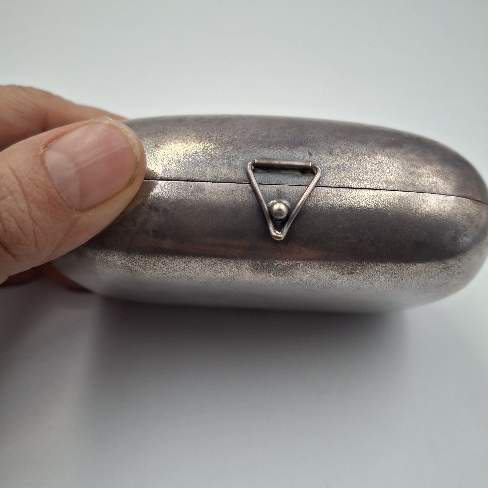 ​Antique Silver-Plate Trinket Box Engraved "Maude" Victorian Keepsake Snuff Box