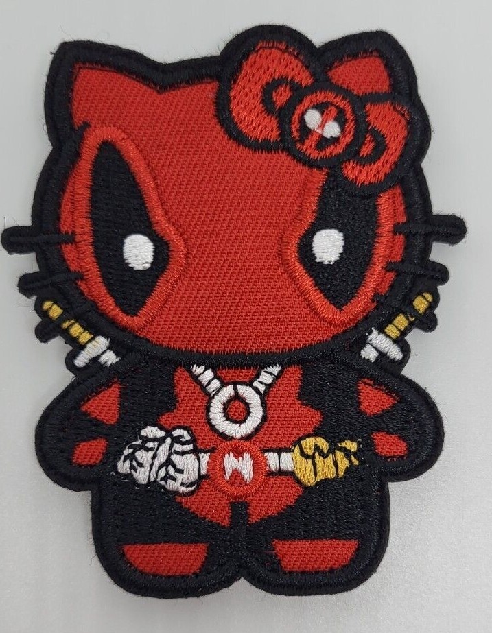 Hello Kitty Deadpool crossover 3-inch hook & loop patch