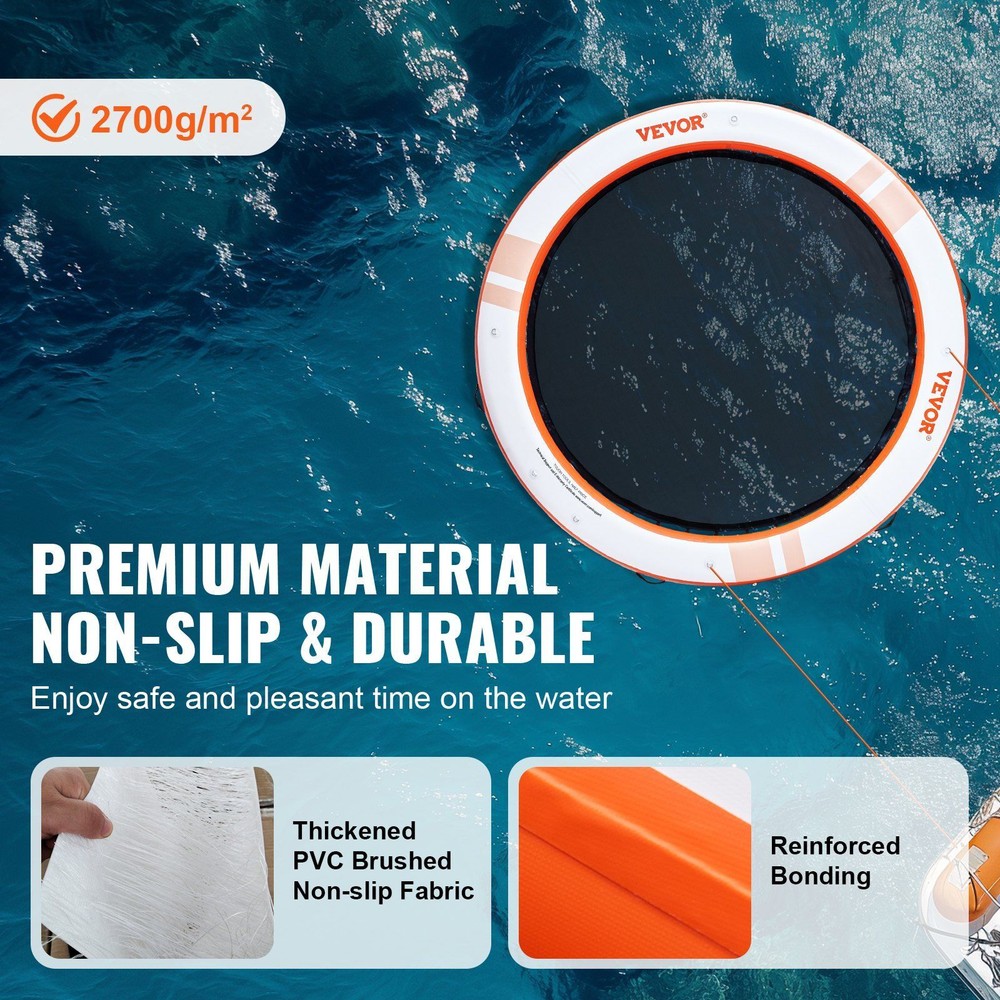 Inflatable Floating Dock ø8FT Inflatable Dock Platform with ø5FT Trampoline