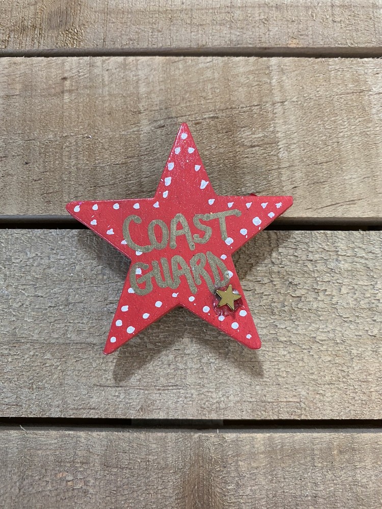 Large Red Coast Guard Handmade Star Magnet