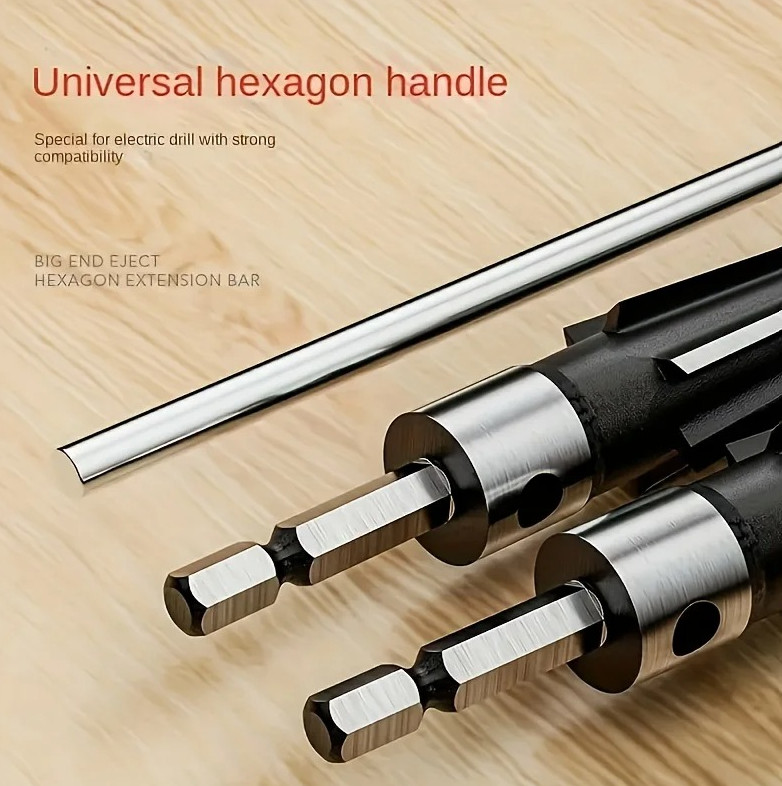 1pc Tapered Hex Reamer T-Handle Hand Reamer Tool for Pin & Hole Work - NEW