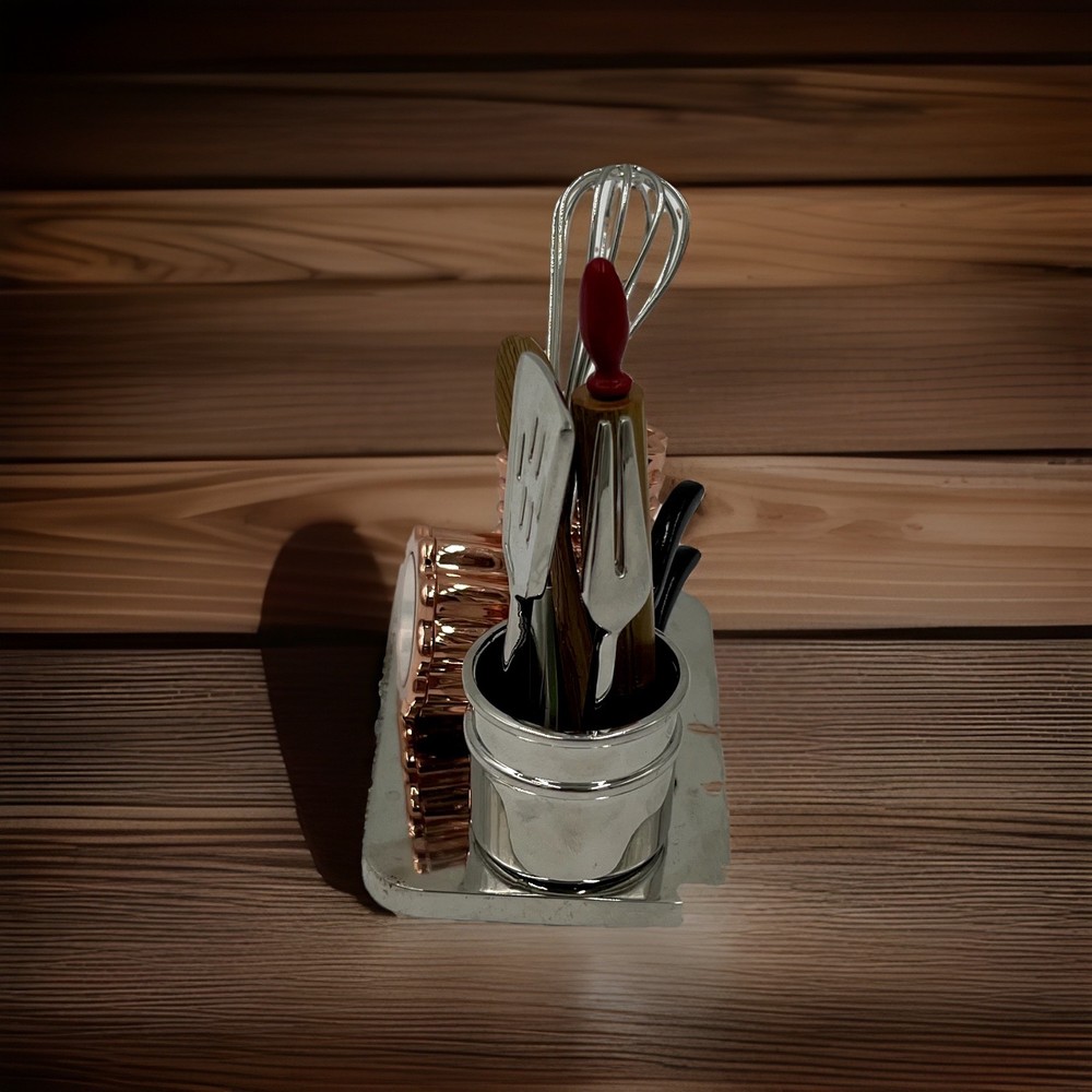 Christmas Gift Desk Clock Miniature Kitchen Tools.