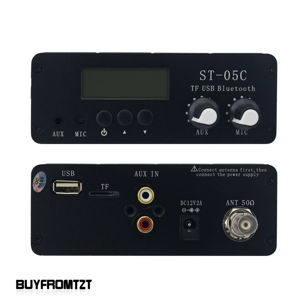 ST-05C 0.2W Bluetooth USB TF Card Stereo FM Transmitter + Antenna + Power Supply