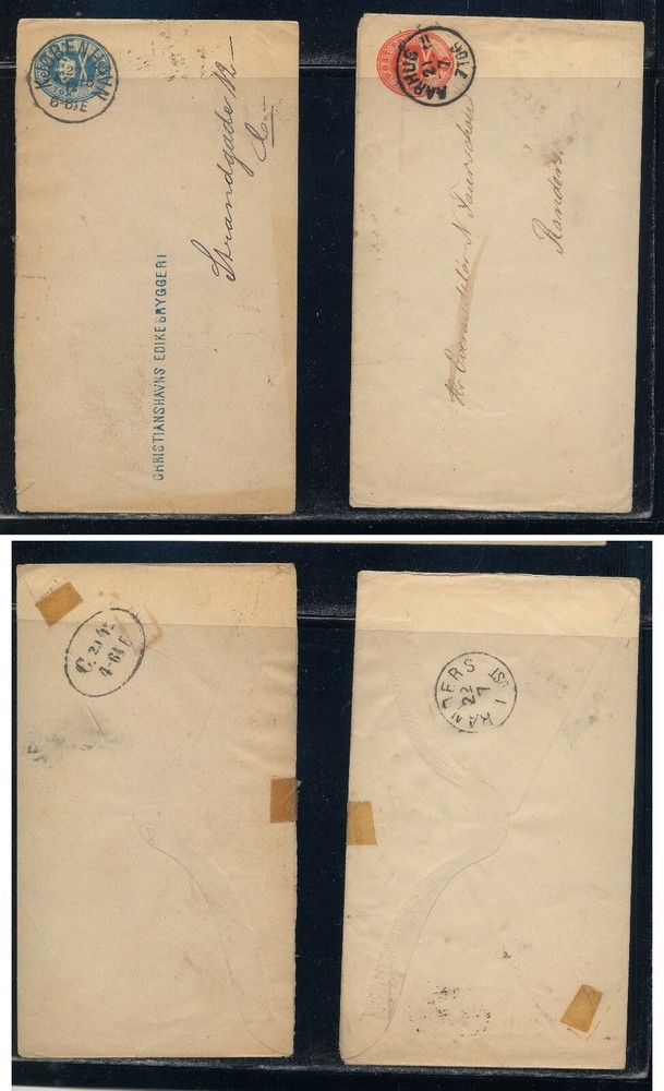 Denmark  2  postal  envelopes  used