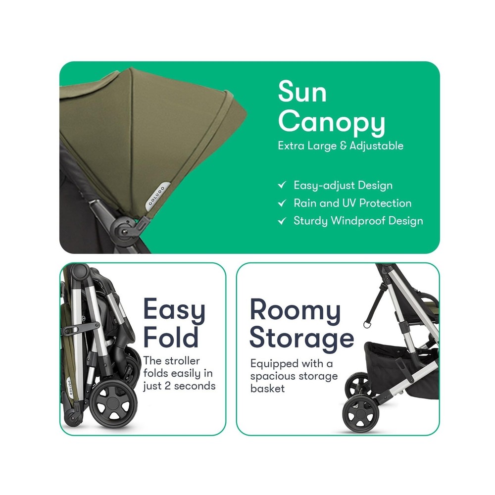 Colugo Compact Stroller - One Hand Fold Lightweight Stroller, Travel Stroller...