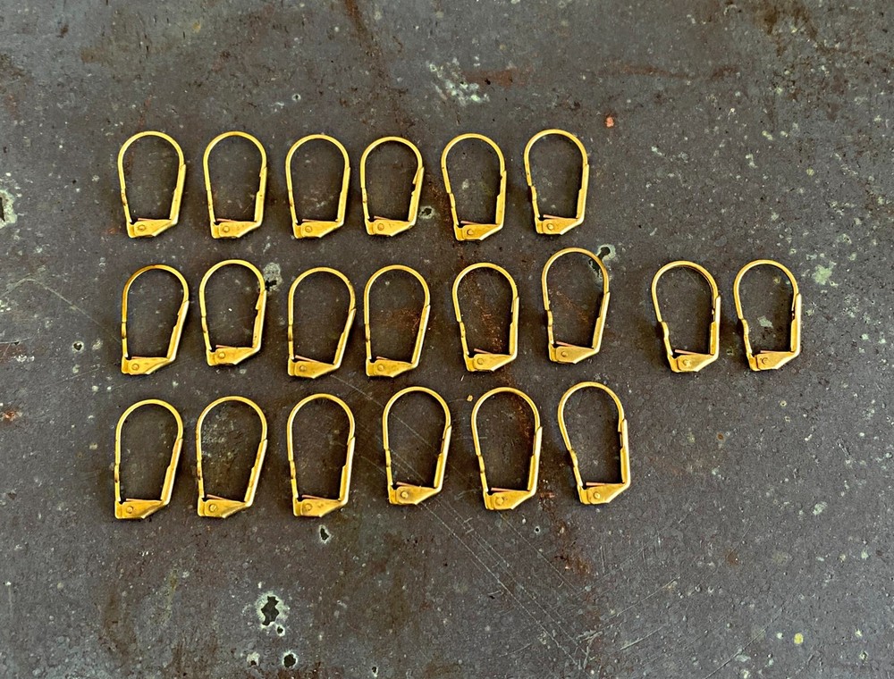10 Pairs Vintage Patina Brass Leverback Earwire Hooks | Solid Brass