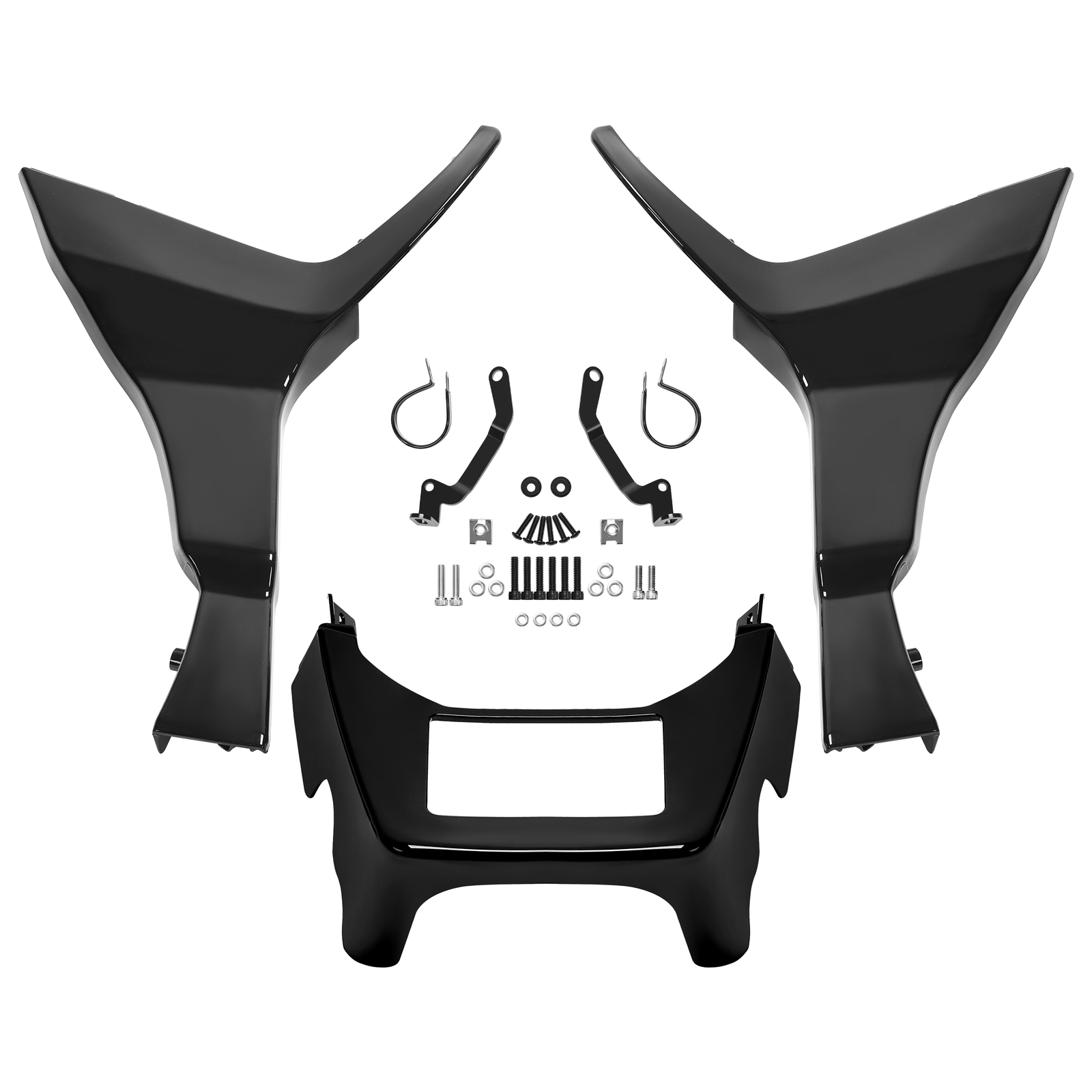 Vivid Black Fairing Chin Spoilers Cover For Harley Road Glide FLTRX FLTRXS 17-23