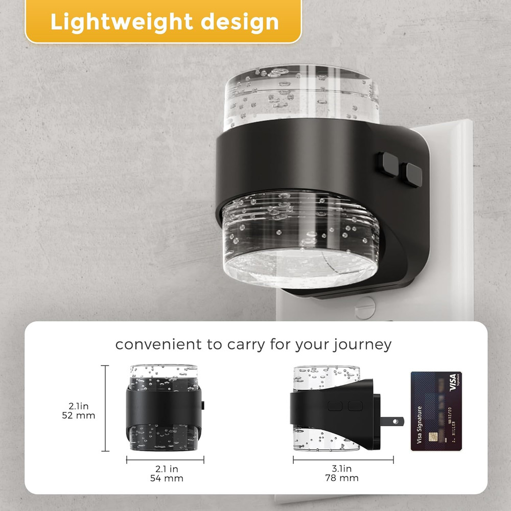 Night Light, Bubble Night Lights Plug into Wall,2 Pack 3000K/4000K/5000K Adjusta