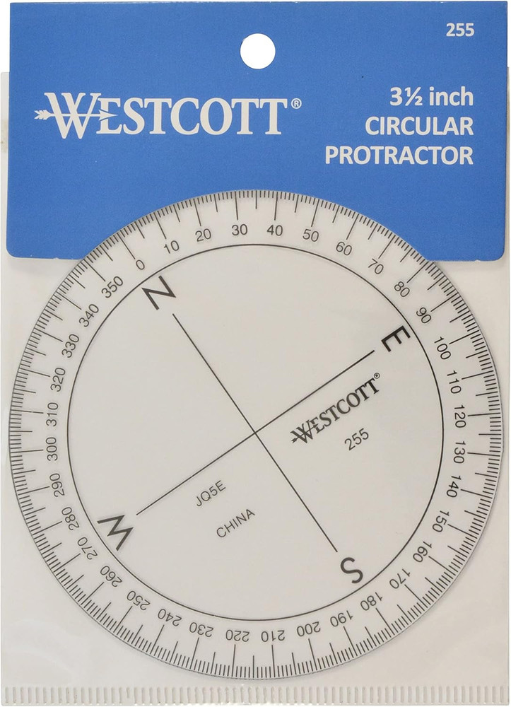 360° Clear Protractor Compass 3.5 for Drawing Geometry Drafting Tool