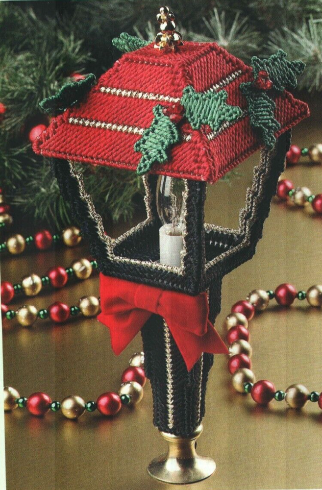 ANTIQUE LAMPPOST CANDLE LIGHT CHRISTMAS PLASTIC CANVAS PATTERN INSTRUCTIONS
