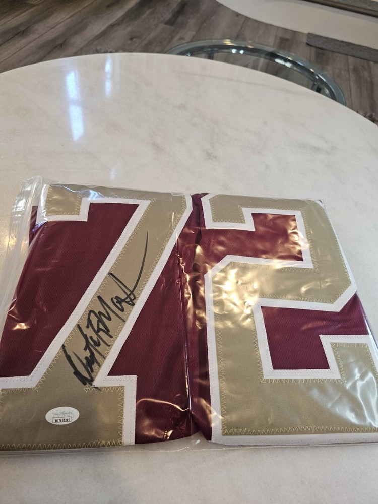 Dexter Manley Autographed/Signed Jersey JSA COA Red Custom Jersey